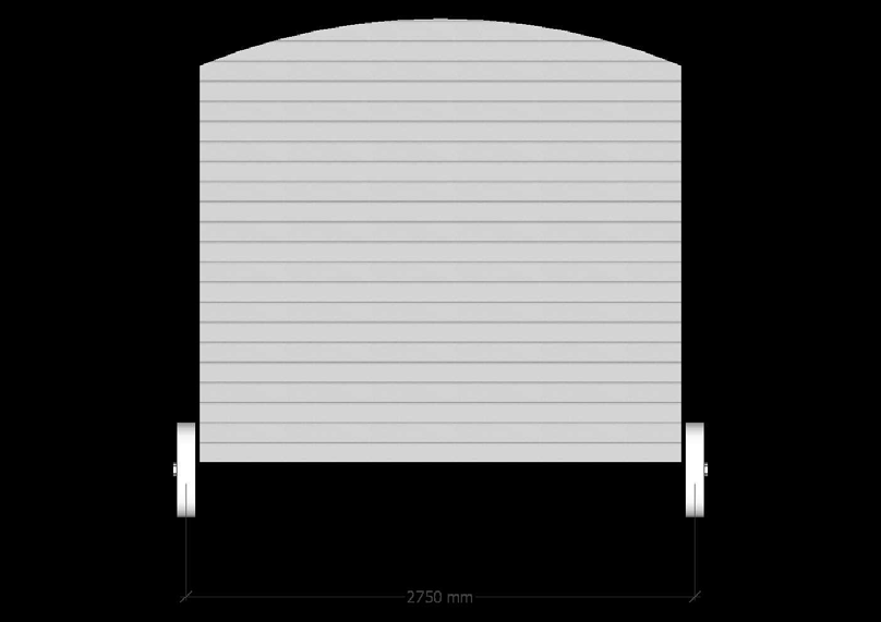 End elevation drawing of the Dorset shepherd hut